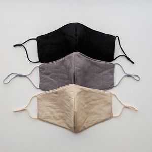 *NEW*  3 Linen Fabric Face Masks - Adjustable